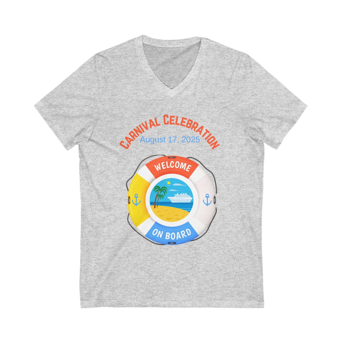 Personalized Cruise V-Neck Tee - Welcome On Board
