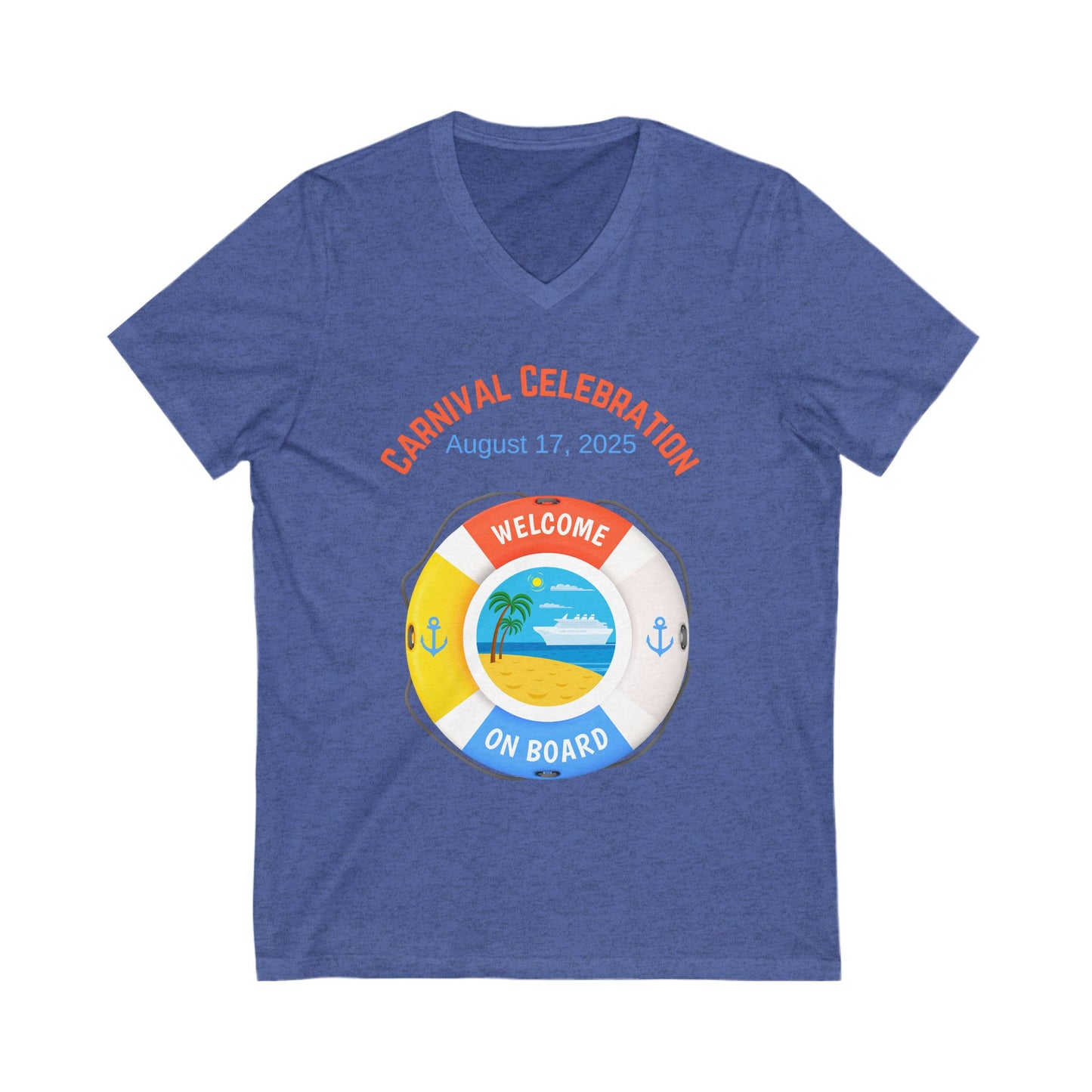 Personalized Cruise V-Neck Tee - Welcome On Board
