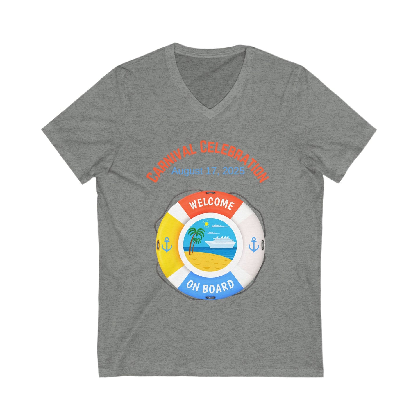 Personalized Cruise V-Neck Tee - Welcome On Board