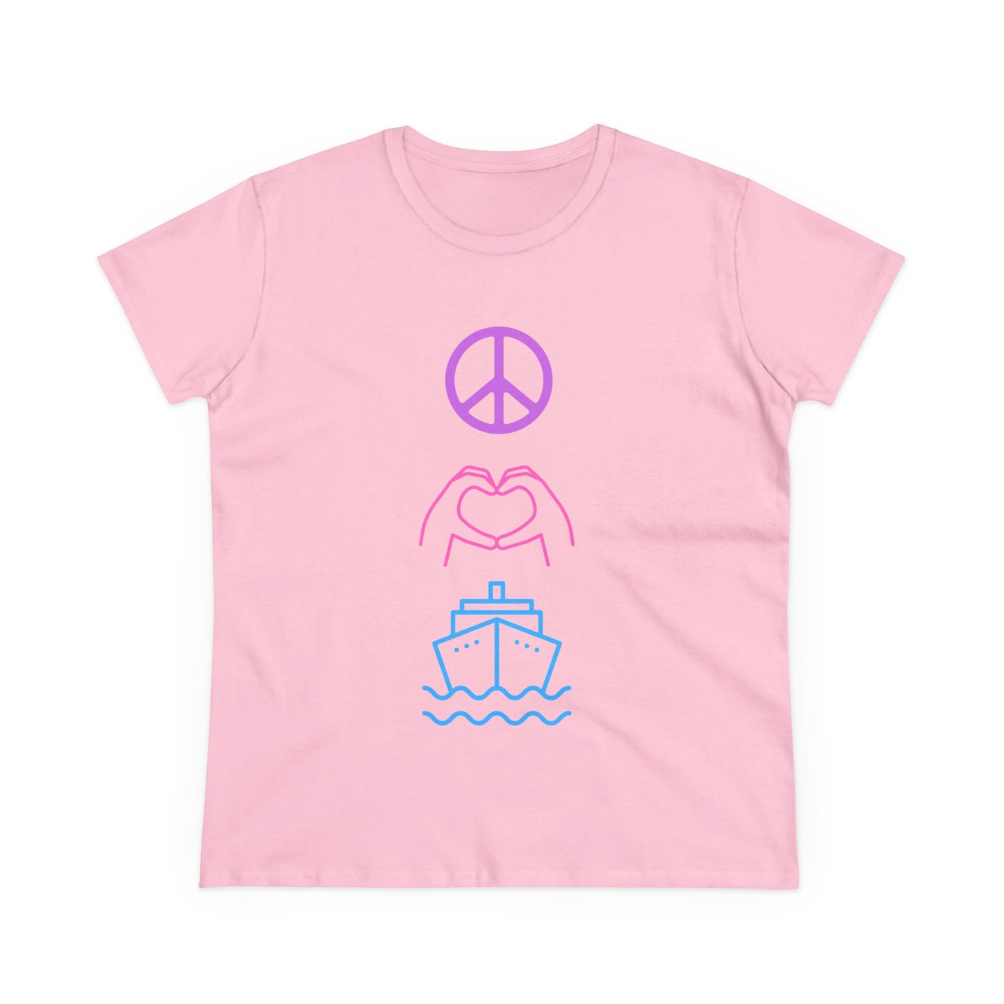 Women's Peace Love Cruise Cotton Tee - Perfect for wearing on your cruise or any day