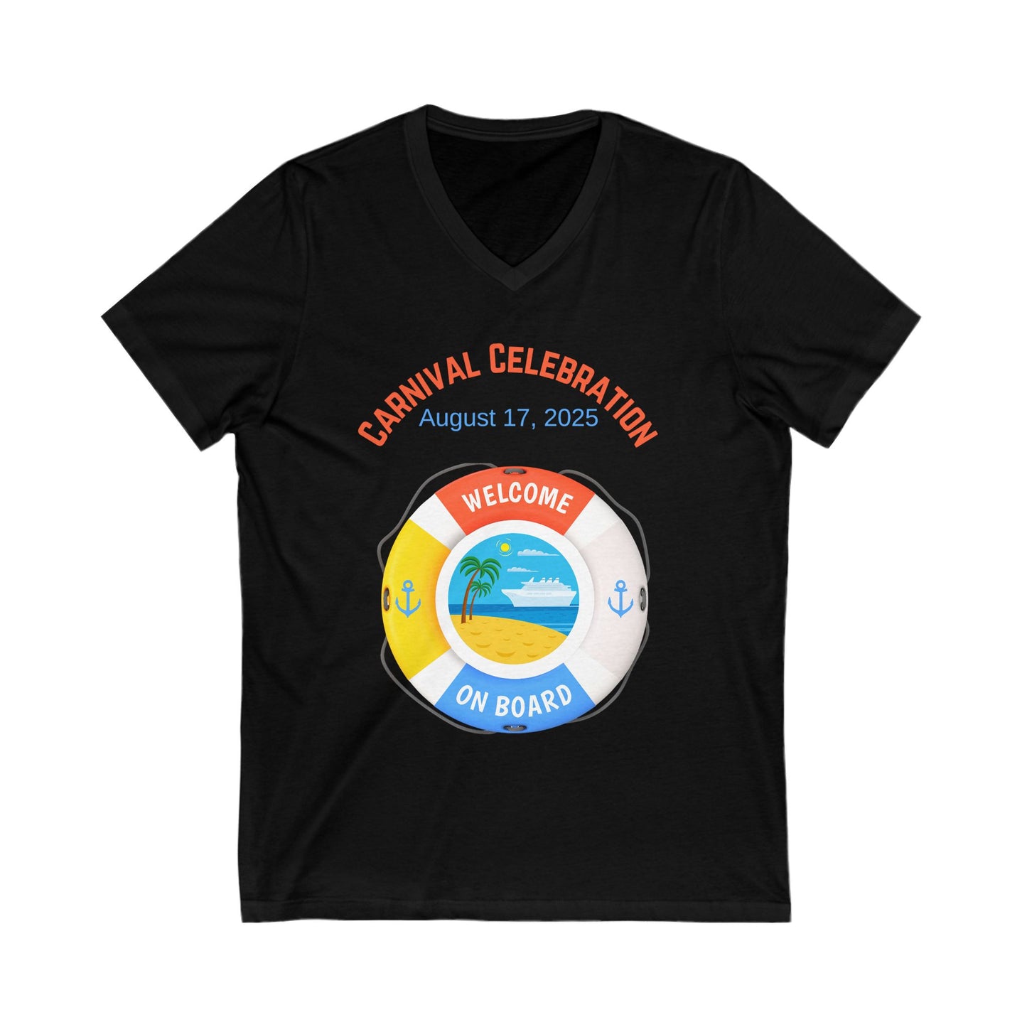 Personalized Cruise V-Neck Tee - Welcome On Board