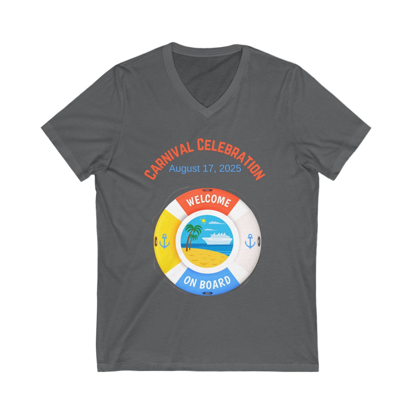 Personalized Cruise V-Neck Tee - Welcome On Board