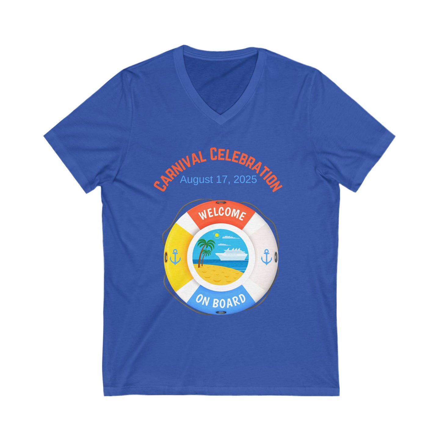 Personalized Cruise V-Neck Tee - Welcome On Board