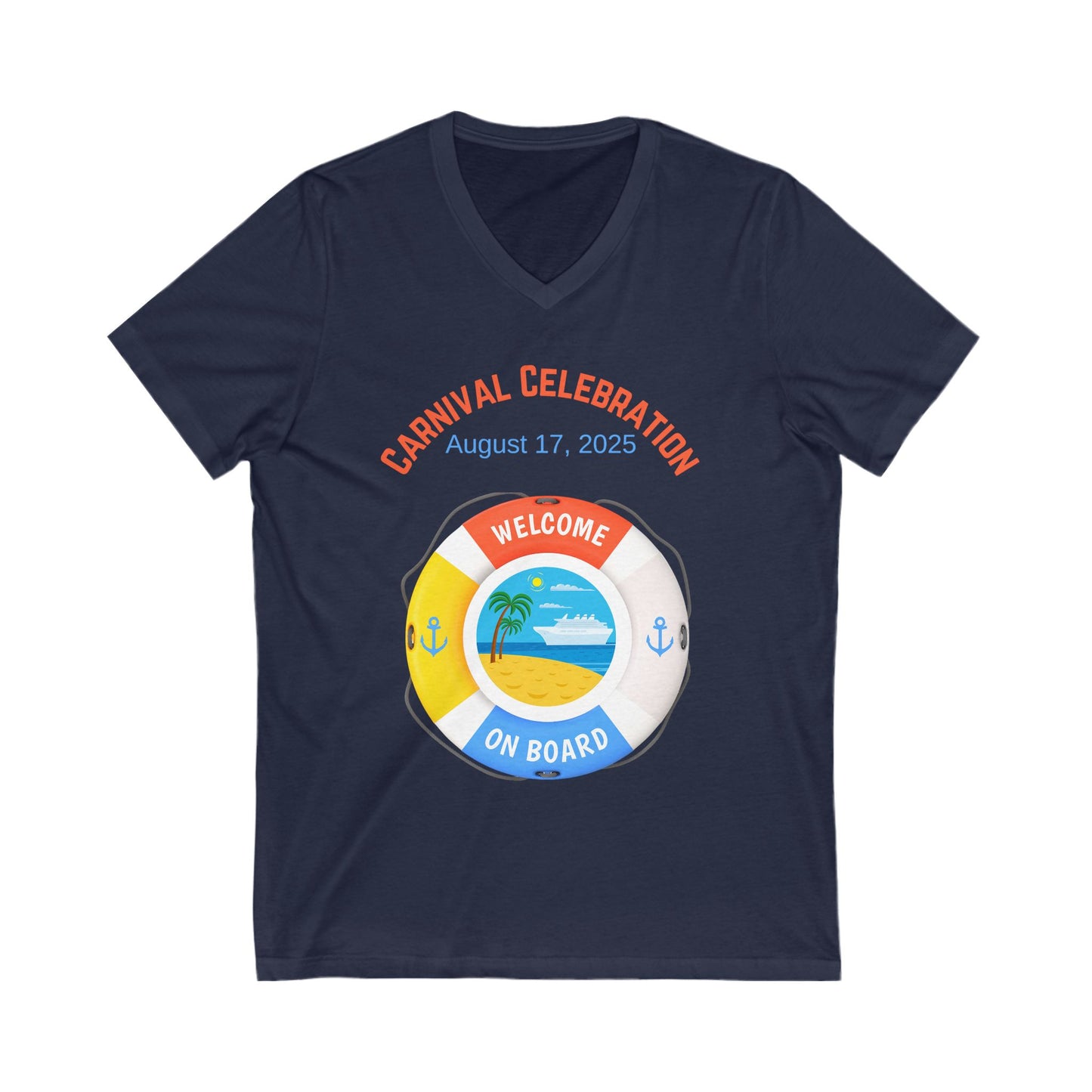 Personalized Cruise V-Neck Tee - Welcome On Board
