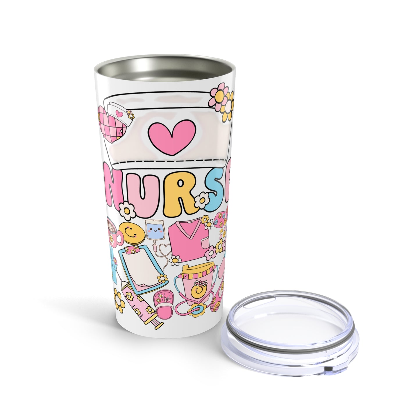 Nurse Love Tumbler 20oz - Cute Floral Design for Healthcare Heroes