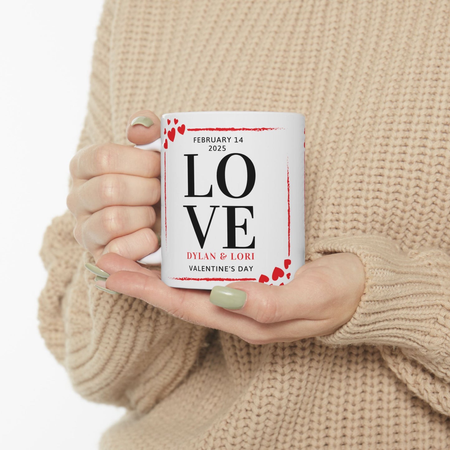Heart Love Ceramic Mug - Valentine's Day Gift