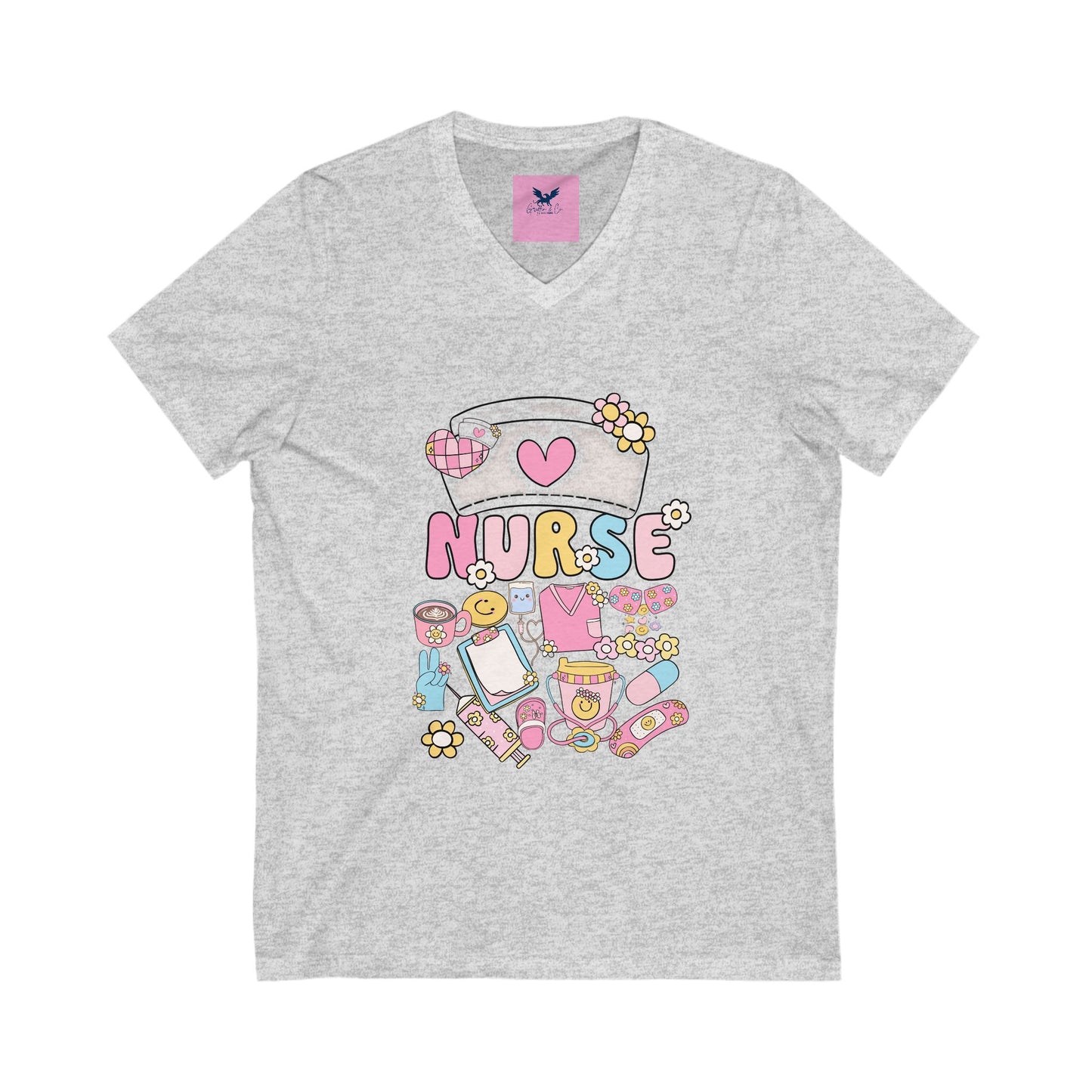 Cute Nurse V-Neck Tee - Perfect Gift for Healthcare Heroes