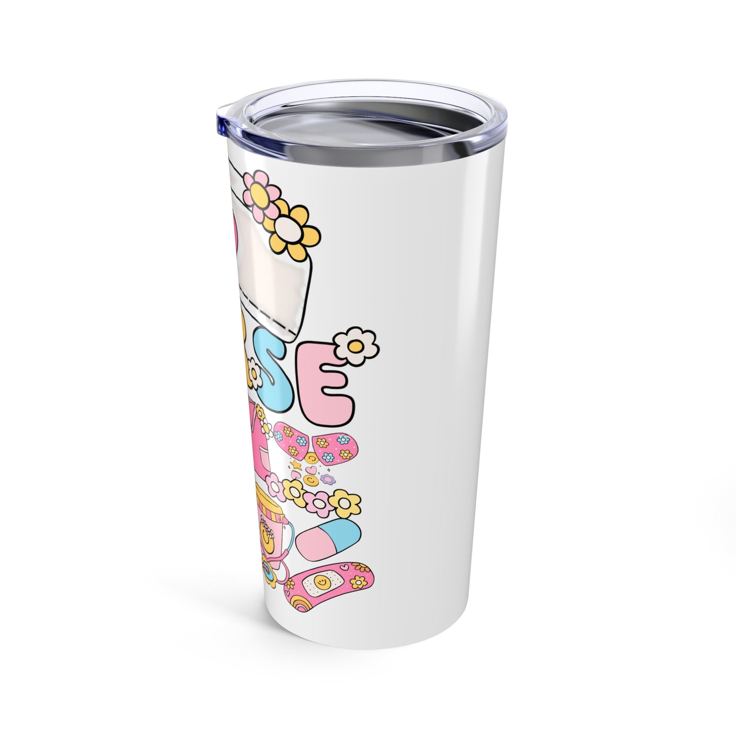 Nurse Love Tumbler 20oz - Cute Floral Design for Healthcare Heroes