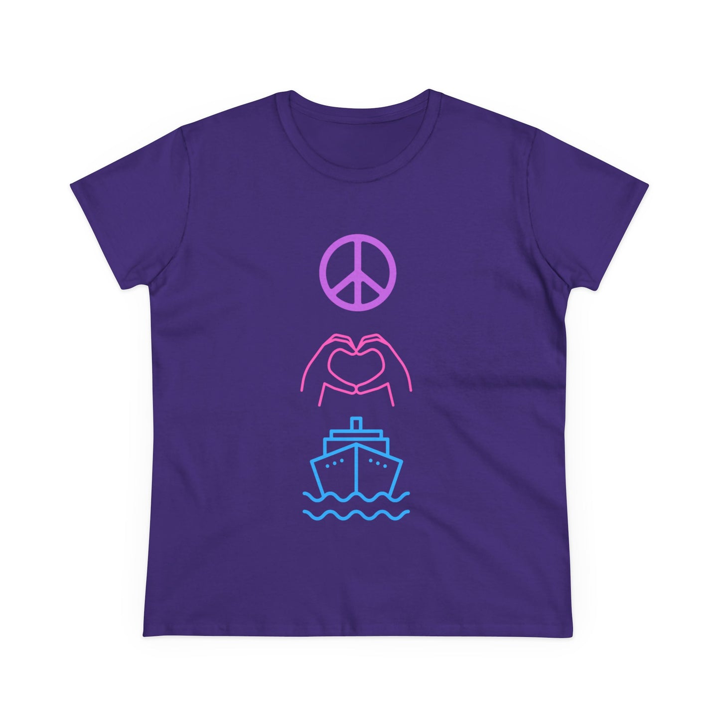 Women's Peace Love Cruise Cotton Tee - Perfect for wearing on your cruise or any day
