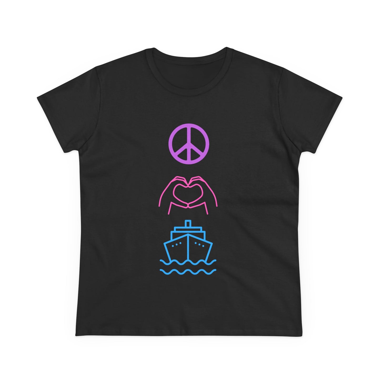 Women's Peace Love Cruise Cotton Tee - Perfect for wearing on your cruise or any day