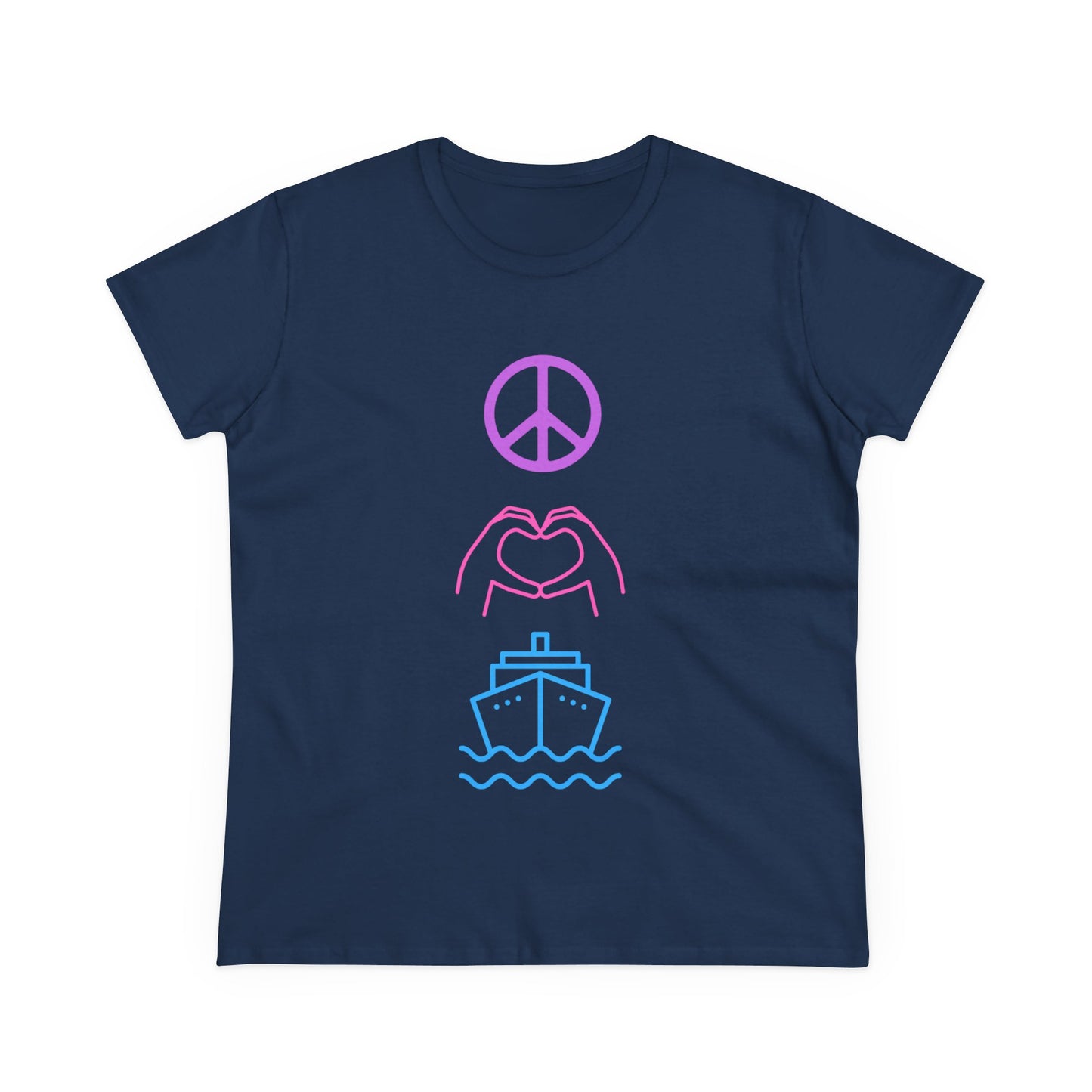 Women's Peace Love Cruise Cotton Tee - Perfect for wearing on your cruise or any day