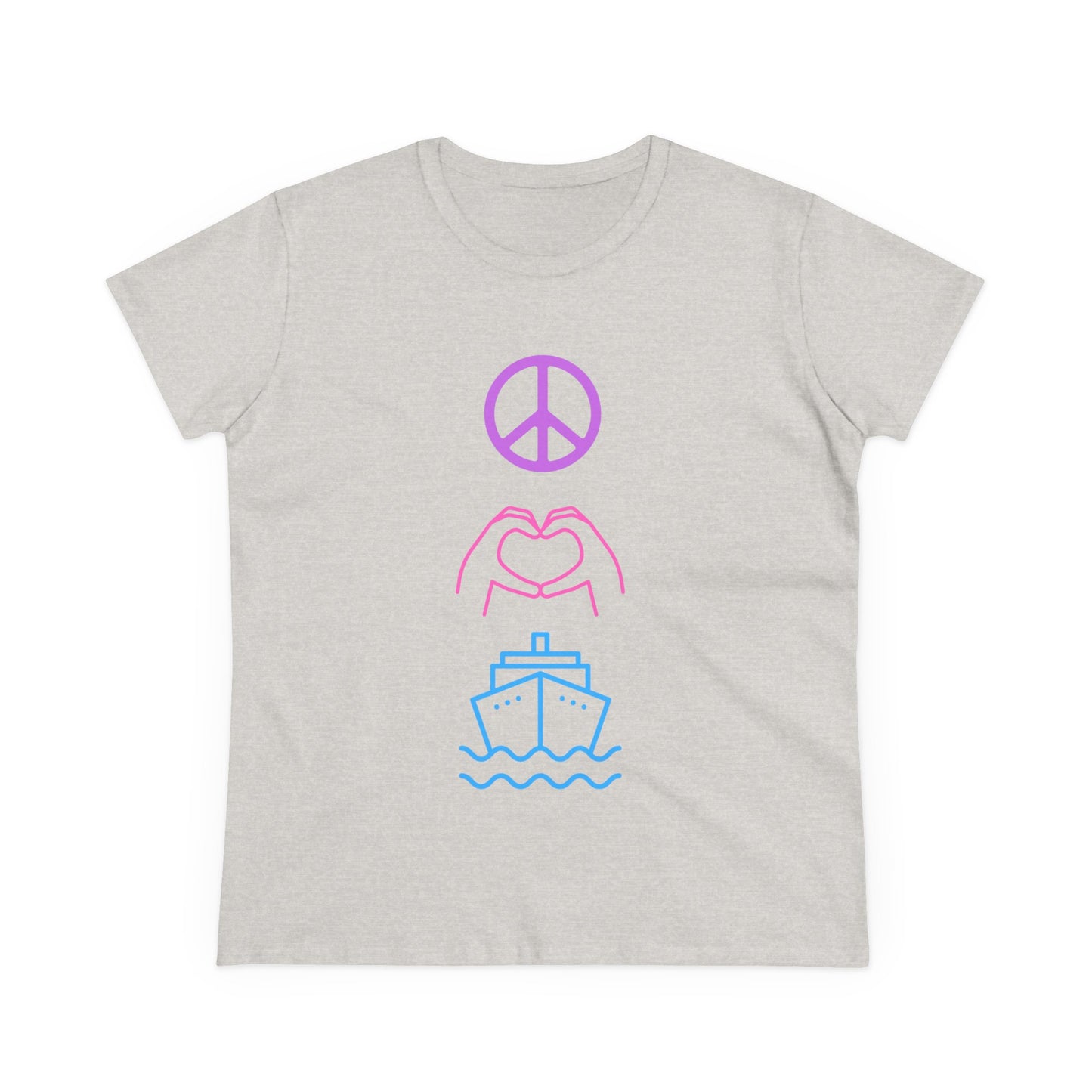 Women's Peace Love Cruise Cotton Tee - Perfect for wearing on your cruise or any day