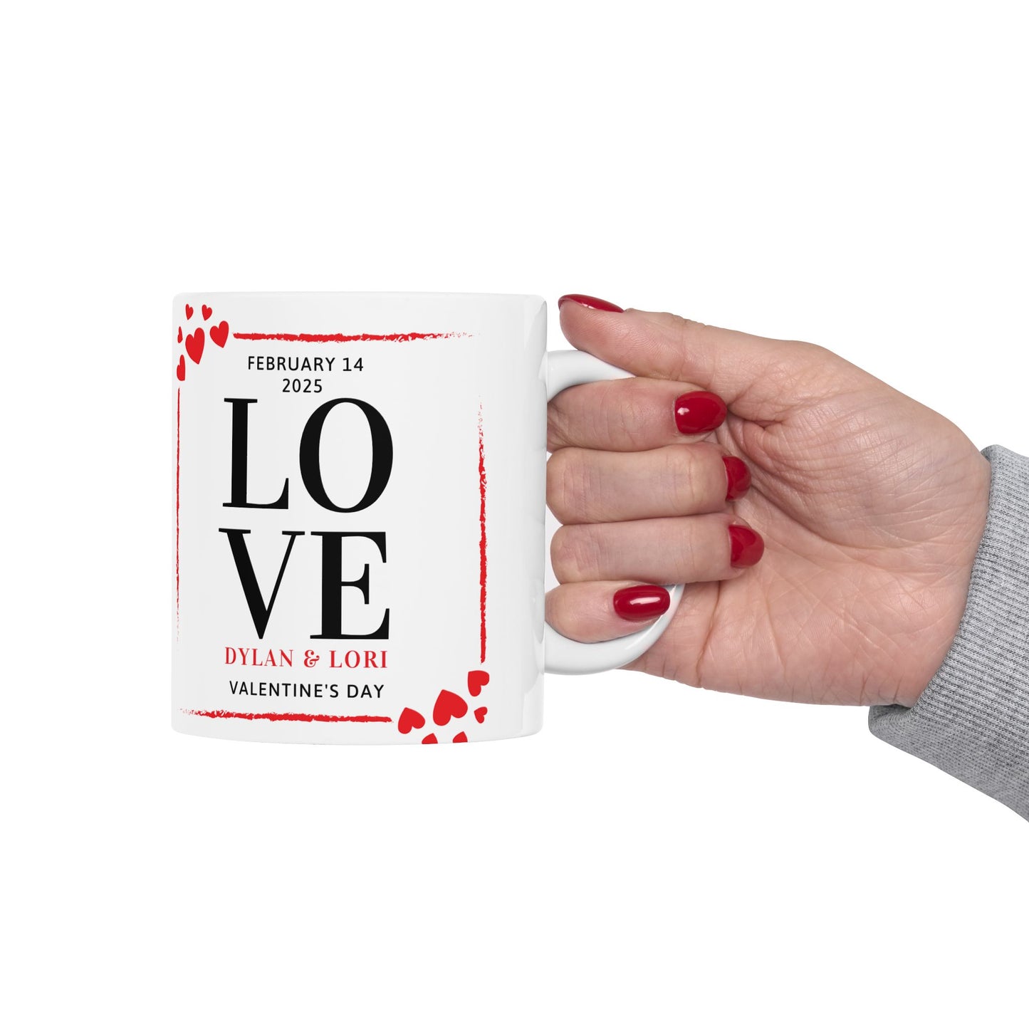 Heart Love Ceramic Mug - Valentine's Day Gift