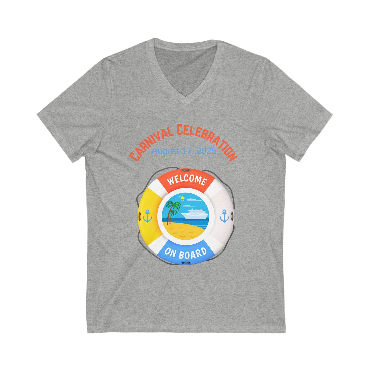 Personalized Cruise V-Neck Tee - Welcome On Board