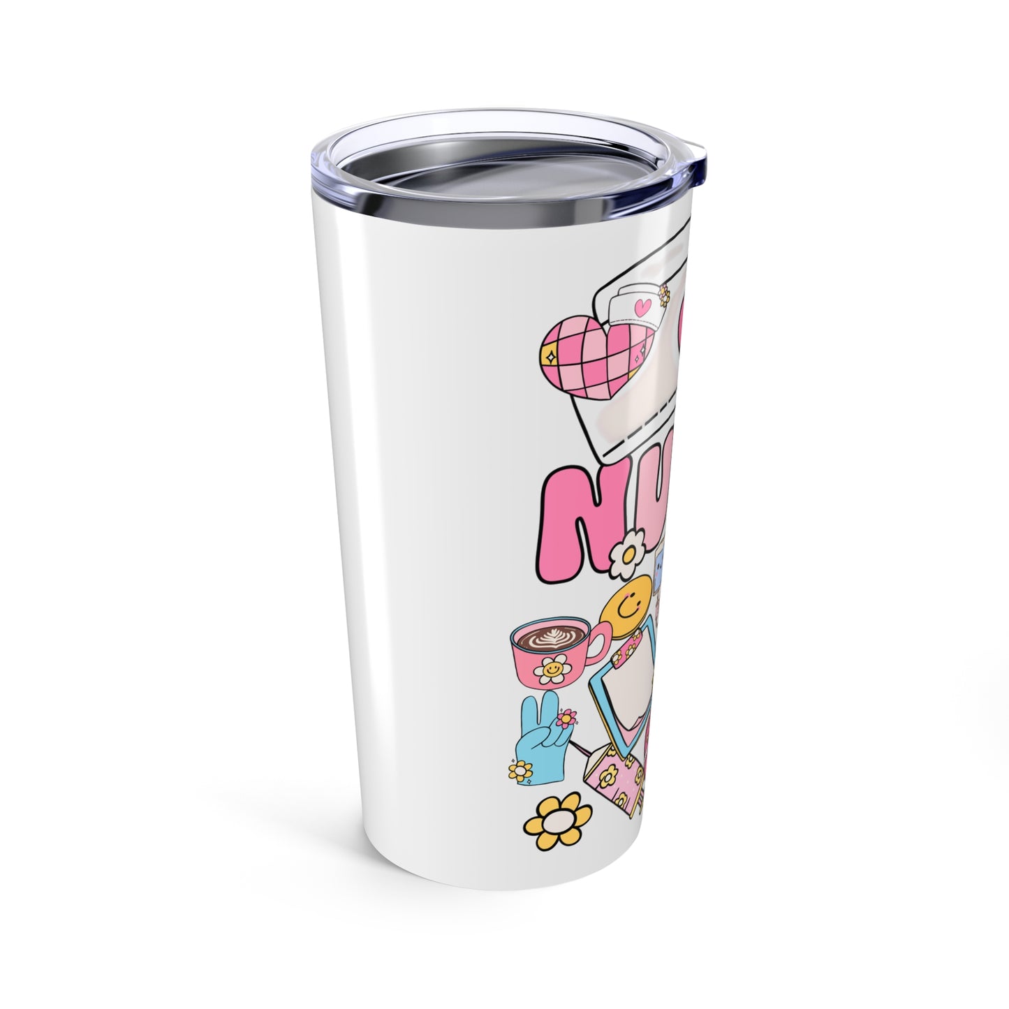 Nurse Love Tumbler 20oz - Cute Floral Design for Healthcare Heroes