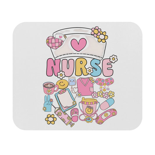Cute Nurse Mouse Pad - Vibrant Nursing Design for Home or Office