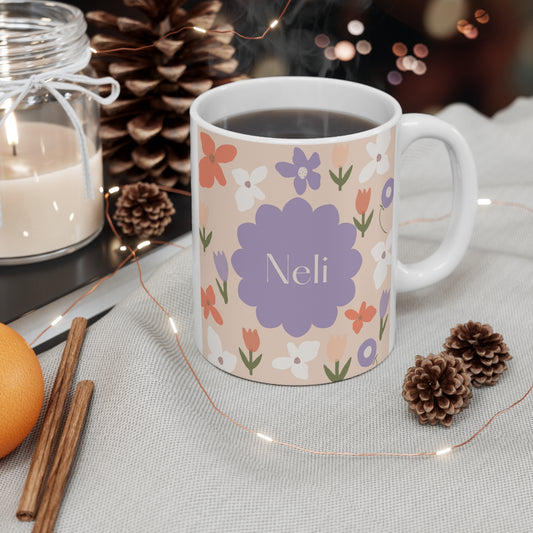 Floral Mug 11oz - Elegant and Charming Coffee Cup for Nature Lovers